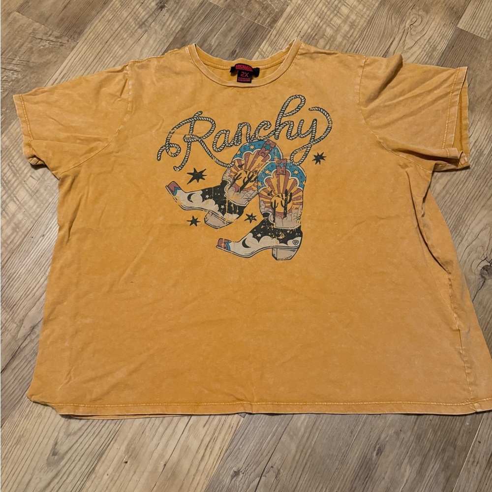 Rock n roll denim womens shirt